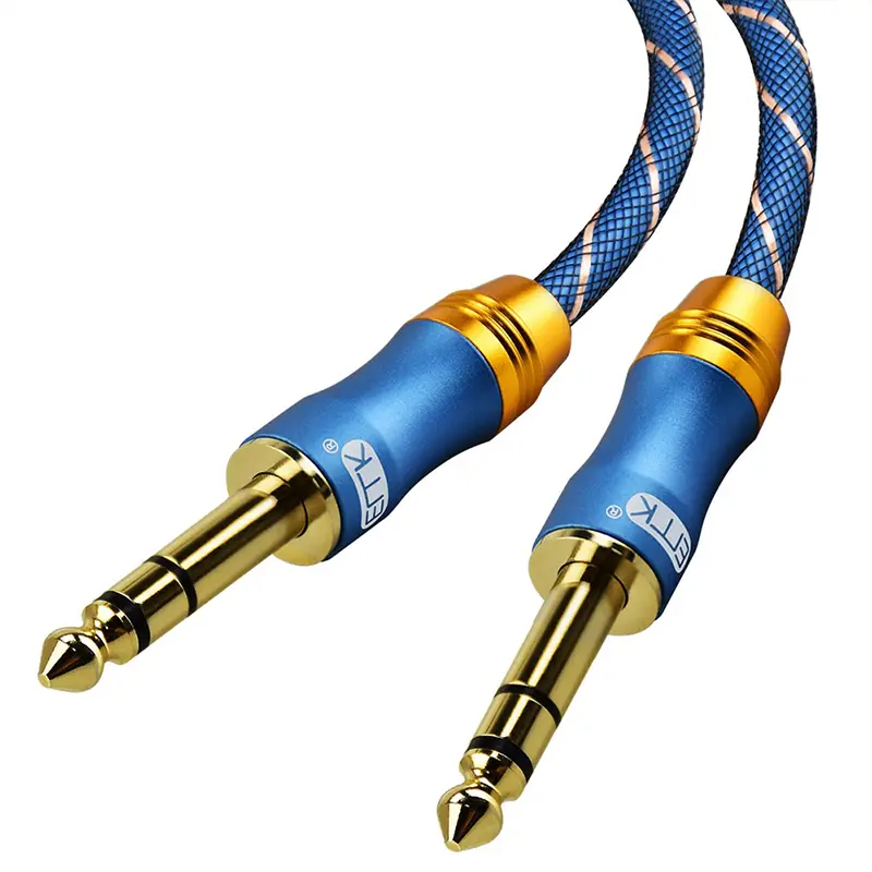 ERTK 6.35mm to 6.35mm สายเคเบิ้ล AUX สำหรับเครื่องเสียง กีต้าร์ Amplifier รถยนต์ 1m.