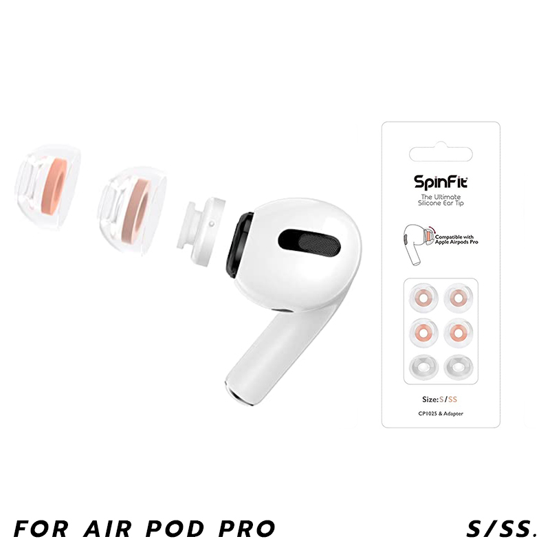 Spinfit Eartips CP-1025 + Adapter For Air pod pro PAC. SiZE SS-S