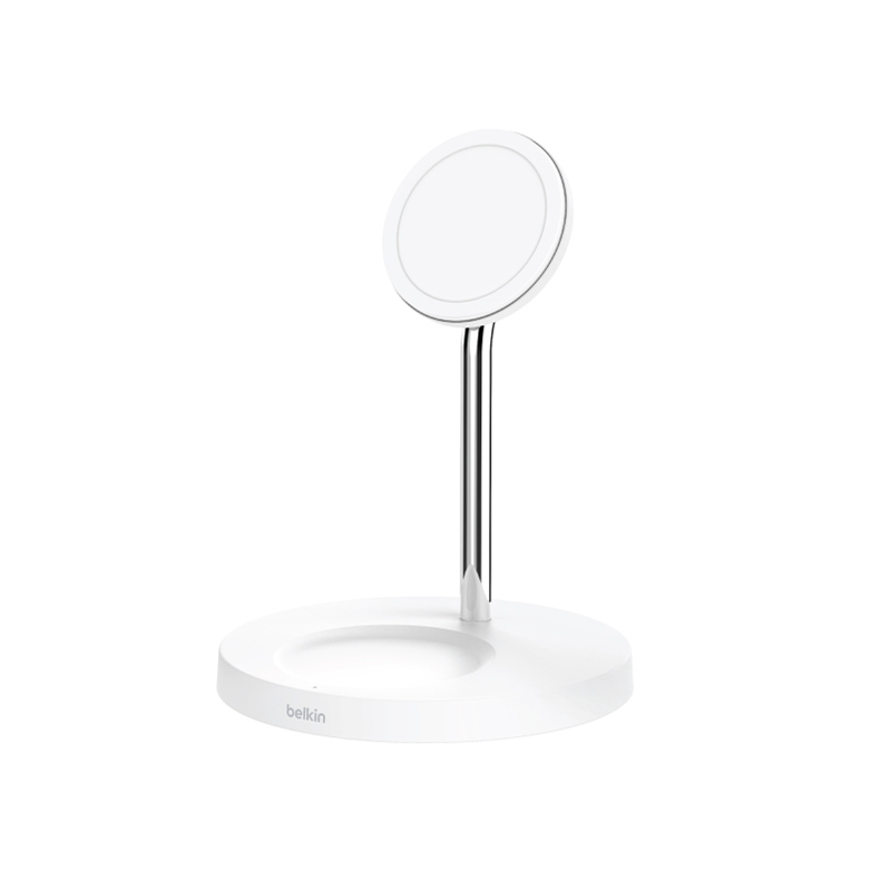 Belkin BoostCharge Pro 2-in-1 Wireless Charger Stand with MagSafe 15W (White)