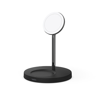 Belkin BoostCharge Pro 2-in-1 Wireless Charger Stand with MagSafe 15W (Black)