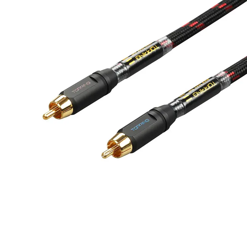 Topping TCR2 สาย RCA ชุบเงินถัก OFC แบบ Male to Male [10 cm.]