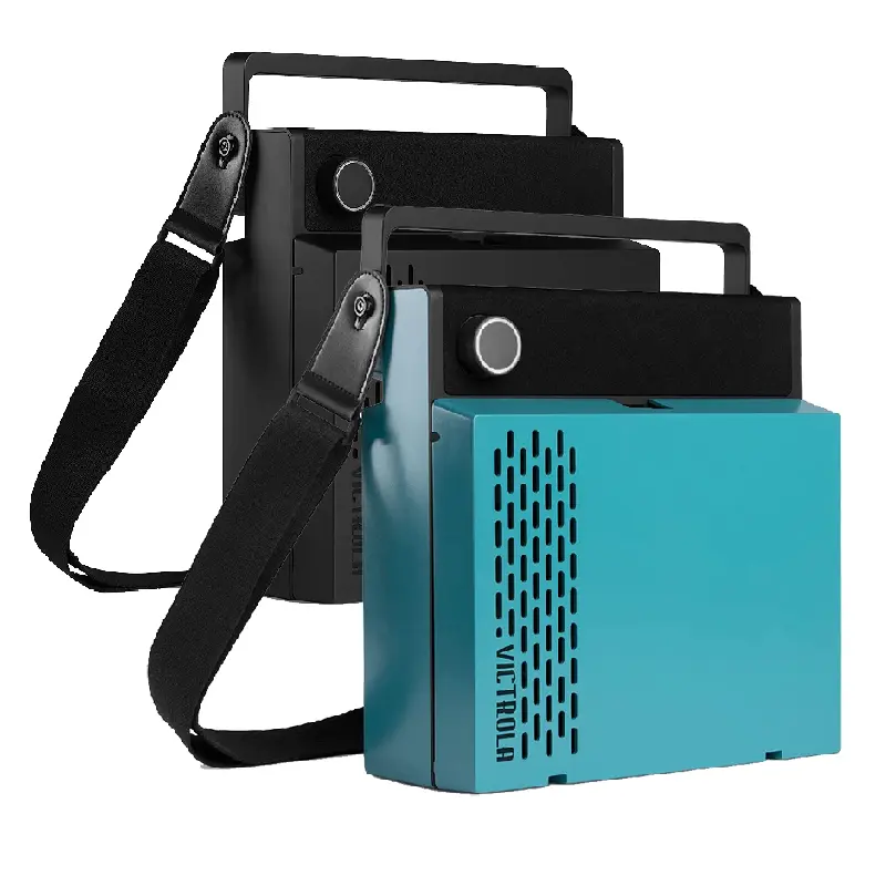 เครื่องเล่นแผ่นเสียง VICTROLA Revolution GO Portable Rechargeable Record Player [Black/Blue]