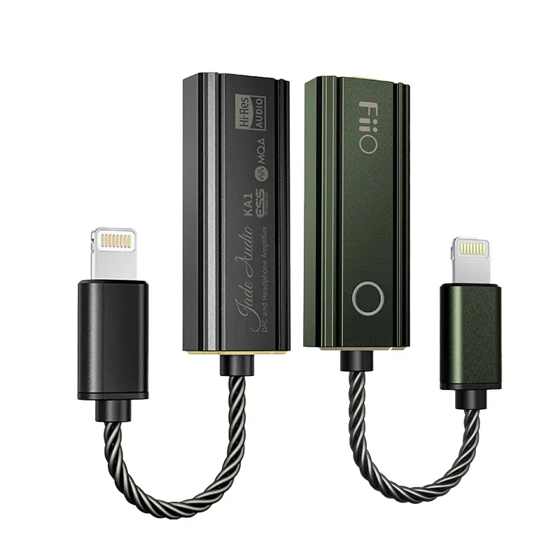 FiiO KA1 DAC&Amp หางหนูรองรับ MQA, Hi-Res (Lightning) [Black/Green]
