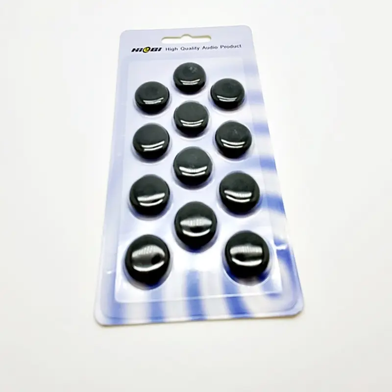 ฟองน้ำหูฟังเอียบัด Hiegi สำหรับหูฟัง Earbud ทุกรุ่น 1แพค 6คู่ [ไม่เจาะรู][ดำ]