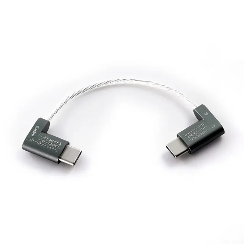 สายแปลง DD TC05V2 Type-C เป็น Type-C สาย OCC ชุบเงิน [หัวงอ][8 CM]
