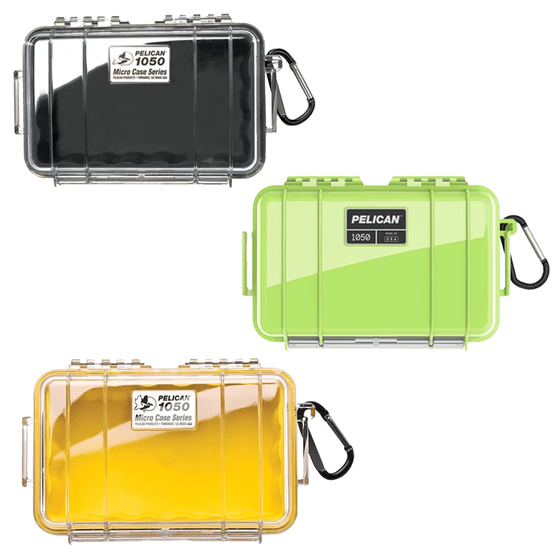 Pelican 1050 Micro Case [Black Clear/Yellow Clear/Green]