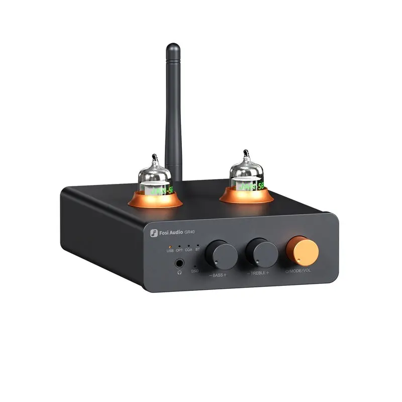 Fosi Audio GR40 Bluetooth DAC/AMP หลอดแก้วตั้งโต๊ะ ปรับเบส แหลมได้