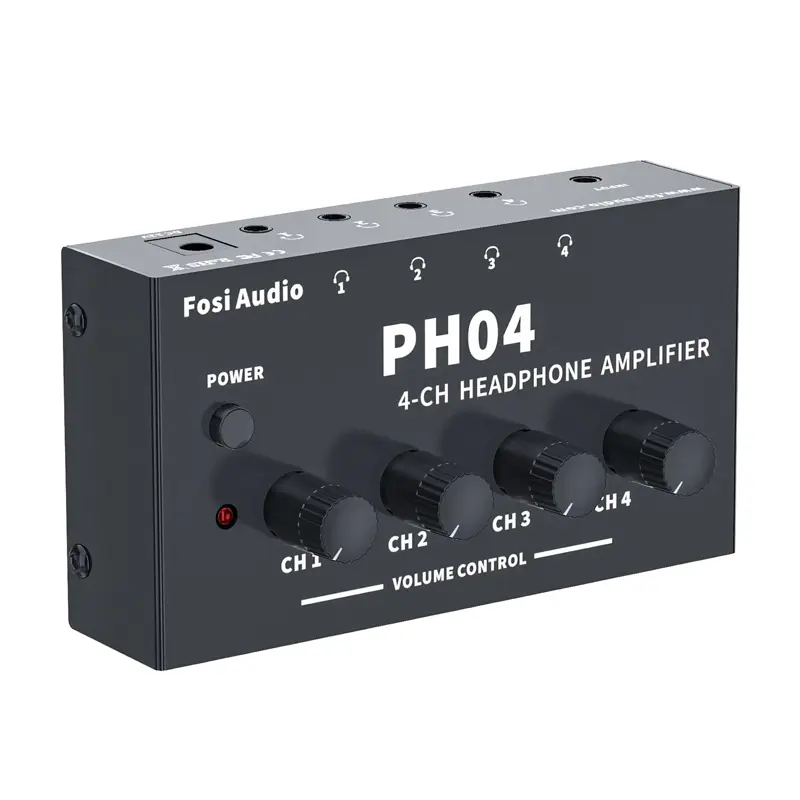 Fosi Audio PH04 แอมป์หูฟังตั้งโต๊ะแบบแยก เข้า 1 ออก 4 ช่องสัญญาณหูฟัง 3.5 มม.