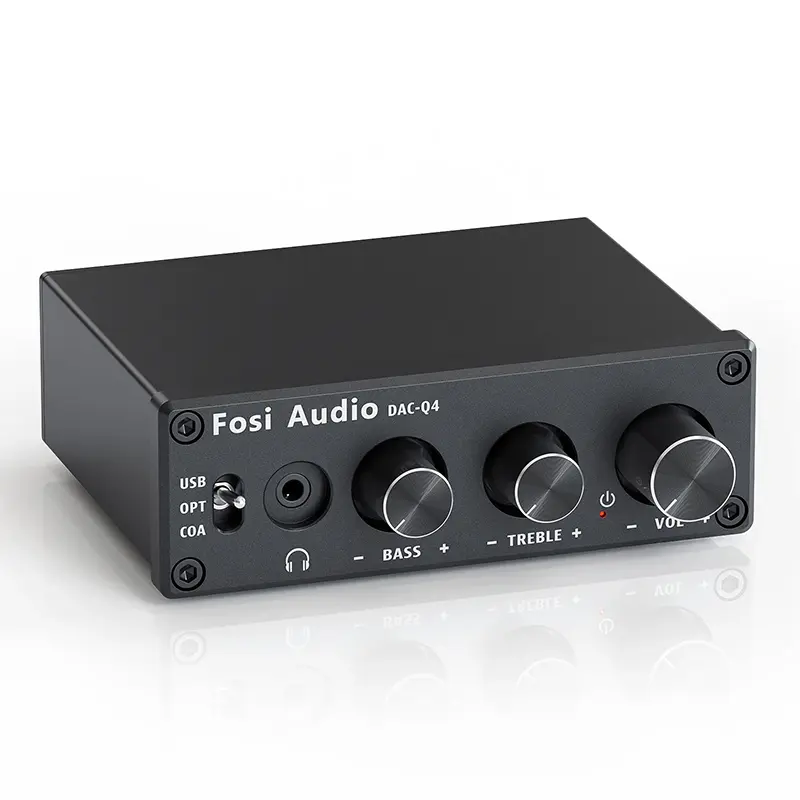 Fosi Audio Q4 Gaming DAC/Amplifier รองรับการถอดรหัส PCM สูงสุด 24bit/192KHz ปรับ Bass Treble