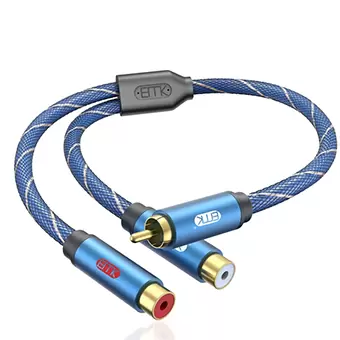 ERTK RCA 1หัว เป็น 2หัว สายสัญญาณเสียง RCA ตัวผู้ เป็น 2 RCA ตัวเมีย สำหรับเครื่องเสียง