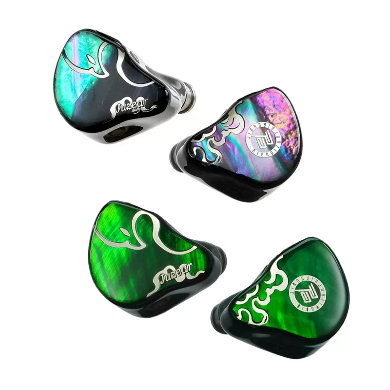 Juzear Defiant หูฟัง IEMs Hybrid 4 ไดรเวอร์ 1DD +3BA สายหูฟัง 6N SPOCC + SCCW [Rainbow/Green]