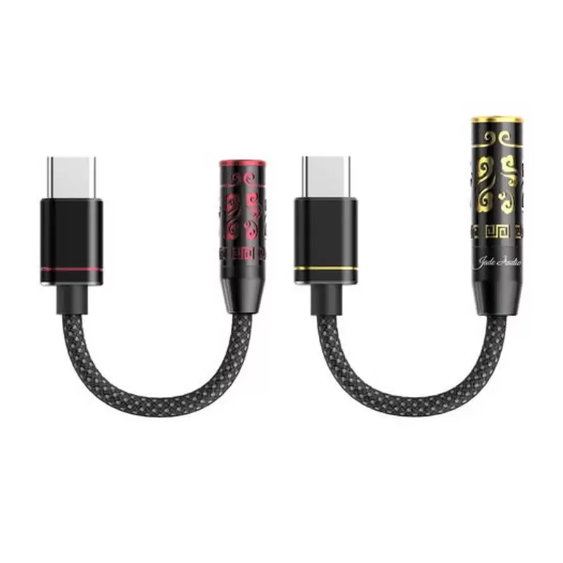 Jade Audio JIEZI A DAC/AMP หางหนู รองรับ 32bit/384kHz, DSD256, Hi-Res [3.5 MM to Type-C][Red/Gold]
