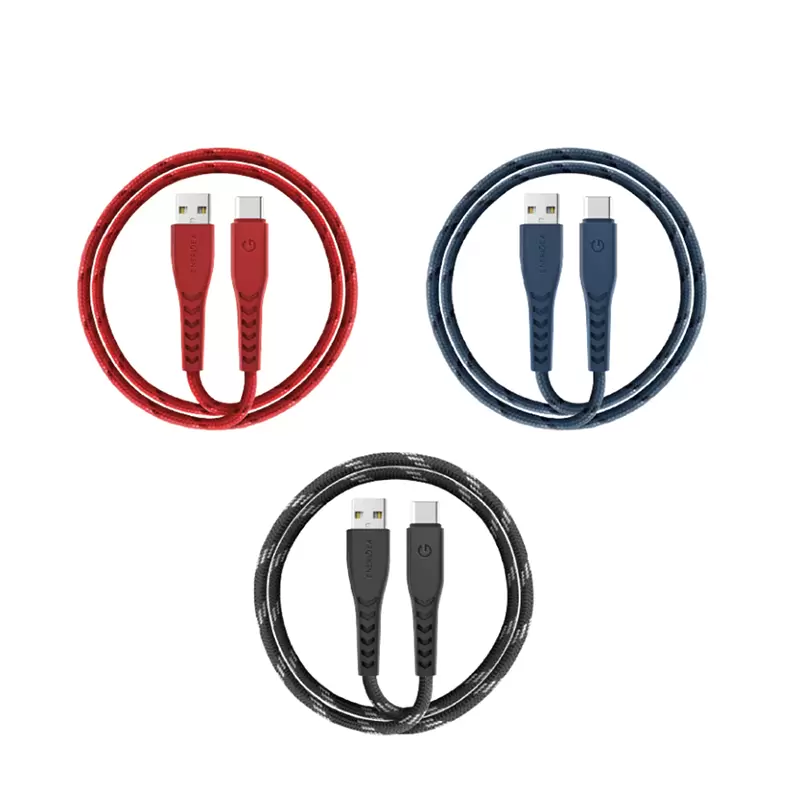 Energea สายชาร์จ USB 2.0 5A 1.5M รุ่น NyloFlex USB-A to USB-C [Black/Blue/Red]