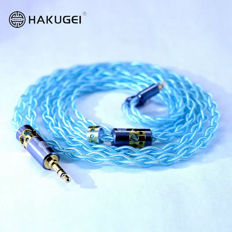 Hakugei Galaxy สายอัพเกรดหูฟัง Litz 6N OCC ชุบเงิน หุ้มฉนวนใส PE สีฟ้า [4.4 MM.][2 PIN/MMCX]