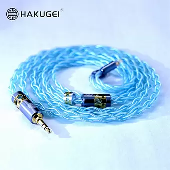Hakugei Galaxy สายอัพเกรดหูฟัง Litz 6N OCC ชุบเงิน หุ้มฉนวนใส PE สีฟ้า [4.4 MM.][2 PIN/MMCX]