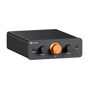 Fosi Audio P4 พรีแอมป์สำหรับระบบเสียงในบ้าน พร้อมอินพุต RCA 3 ตัว, EQ/Bypass การควบคุมโทนเสียง