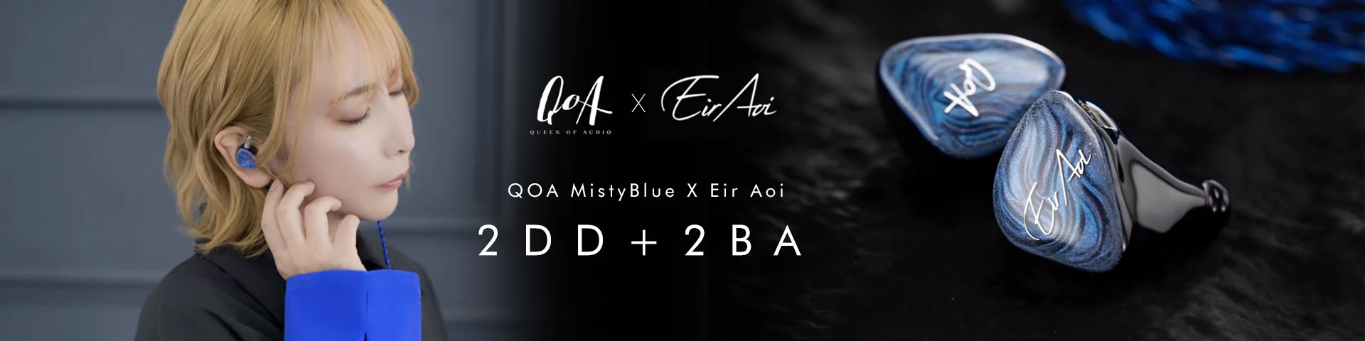 QOA MistyBlue X Eir Aoi 2DD+2BA Hybrid Hifi Studio Audiophiles IEM