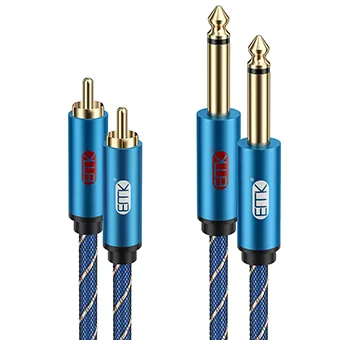 ERTK 6.35 to RCA สายสัญญาณแบบแจ็ค 6.35mm to RCA 2 ต่อ 2 สายต่อมิกเซอร์ หัวบัวคู่ เกรด Hi-Fi [1.5 M]