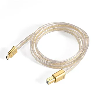 DD TC19BC Gold สายสัญญาณดิจิทัล USB-C เป็น USB-B สำหรับเครื่องเสียง HiFi DAC/AMP [10 CM]