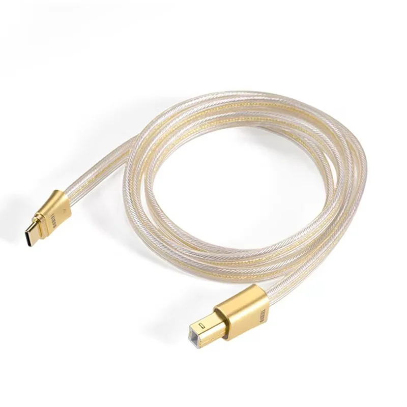 DD TC19BC Gold สายสัญญาณดิจิทัล USB-C เป็น USB-B สำหรับเครื่องเสียง HiFi DAC/AMP [100 CM]