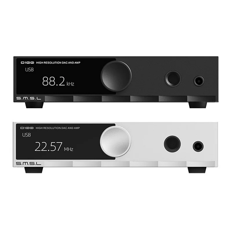 SMSL D100 DAC/Amp หูฟังตั้งโต๊ะ ชิป DAC ESS ES9081 ออปแอมป์คู่ TI OPA1612A รองรับ MQA [Black/Silver]
