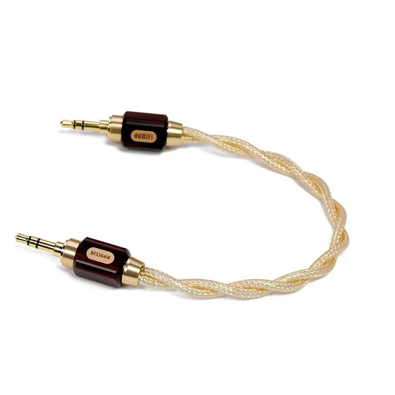 DD BC35Gold สายสัญญาณเสียงสเตอริโอขนาด 3.5 เป็น 3.5 หุ้มชีลด์คู่แบบสมมาตร สัญญาณเสถียร [15 CM]