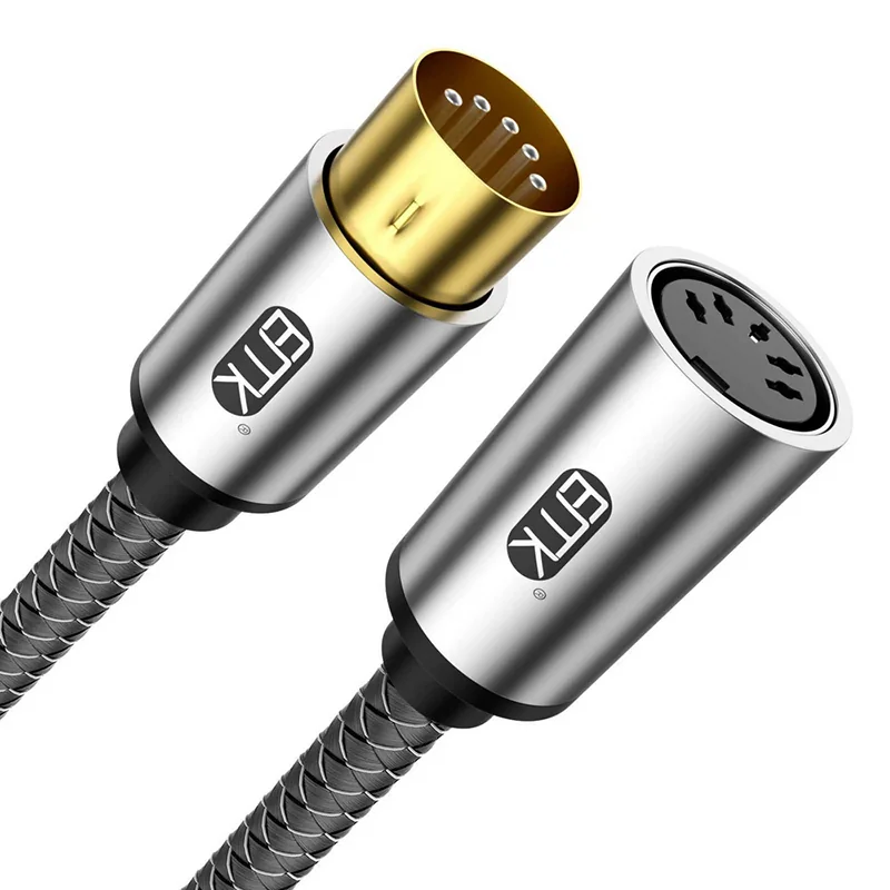 ERTK 5Pin MIDI 5แกน ตัวผู้-ตัวเมีย สายสัญญาณ MIDI คุณภาพสูง สำหรับเชื่อมต่อ คีย์บอร์ด เปียโนไฟฟ้า [3 M.]